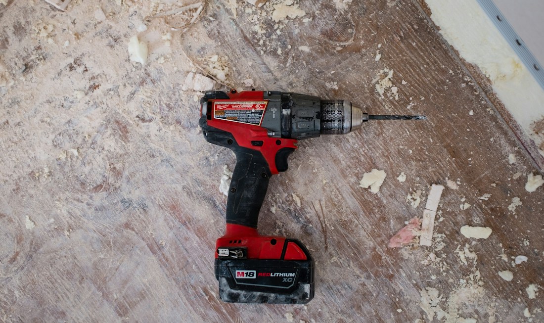 Illustrative woodworking tools and materials in a furniture workshop
